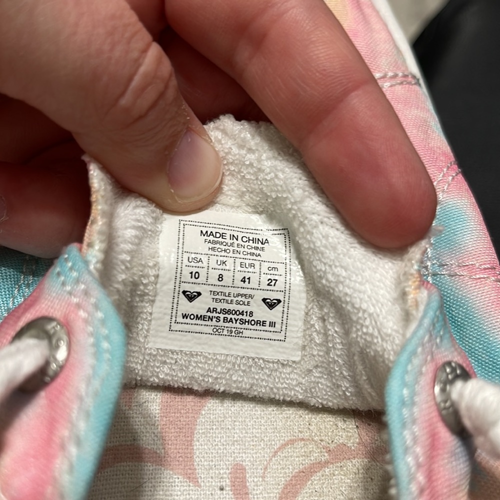 Roxy Bayshore III Tie Dye Women’s Sneaker size 10 - Picture 7 of 7